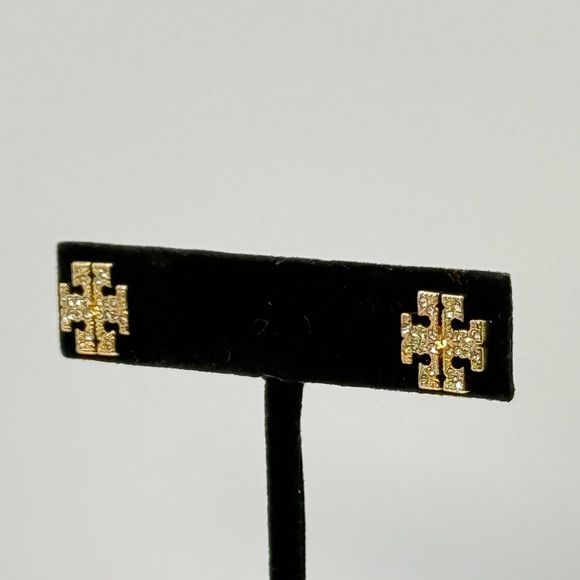 ✨ Tory Burch Gold Logo Stud Earrings ✨ - Picture 3 of 3